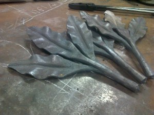 Laurel leaf spray, reproduced in Wrought Iron.